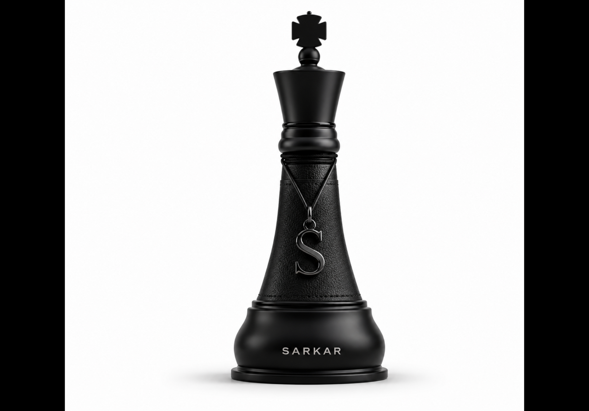 SARKAR Fergana leather-wrapped chess king bottle — FERGANA